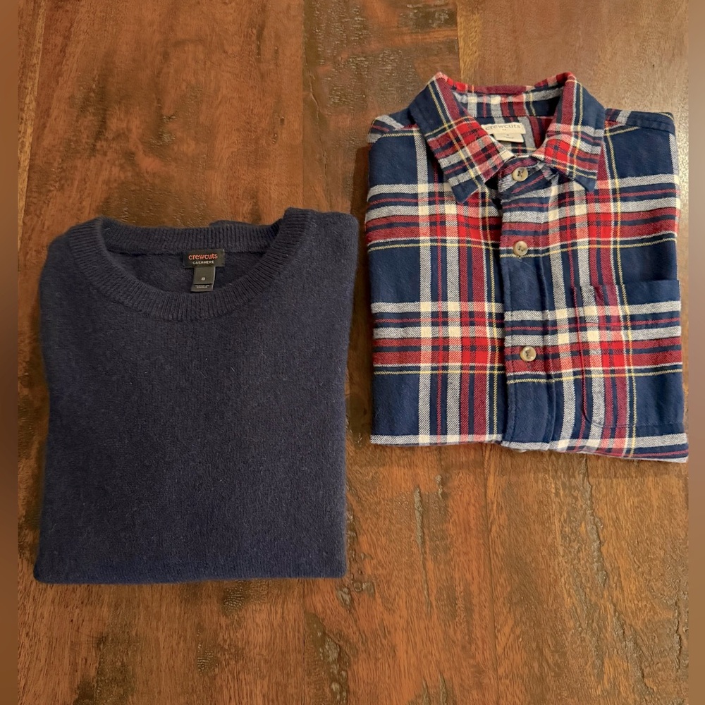 The Perfect Winter Bundle: Set of Crewcuts Cashmere Sweater & Flannel Shirt